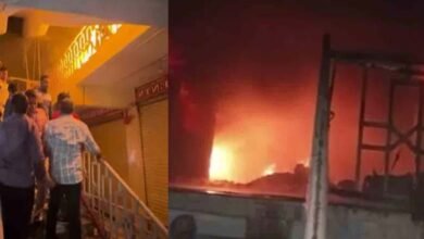 Hyderabad Fire Incident in Dewan Devdhi Several Shops Suffer Major Damage