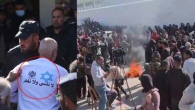 Released Palestinian Prisoners Burn Israeli Shirts with Star of David