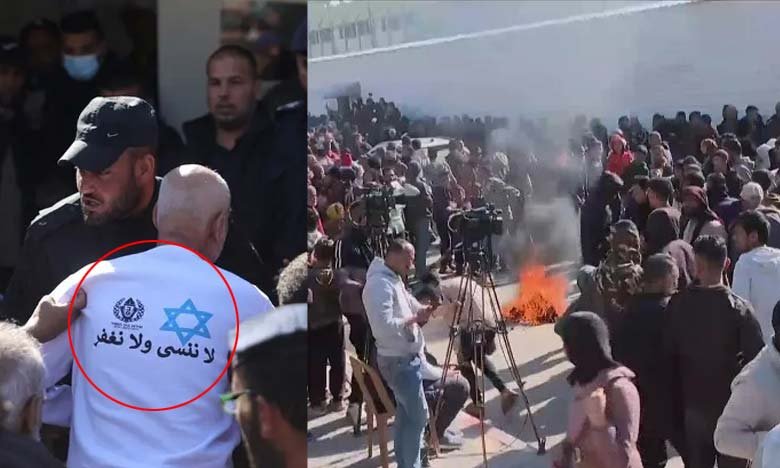 Released Palestinian Prisoners Burn Israeli Shirts with Star of David