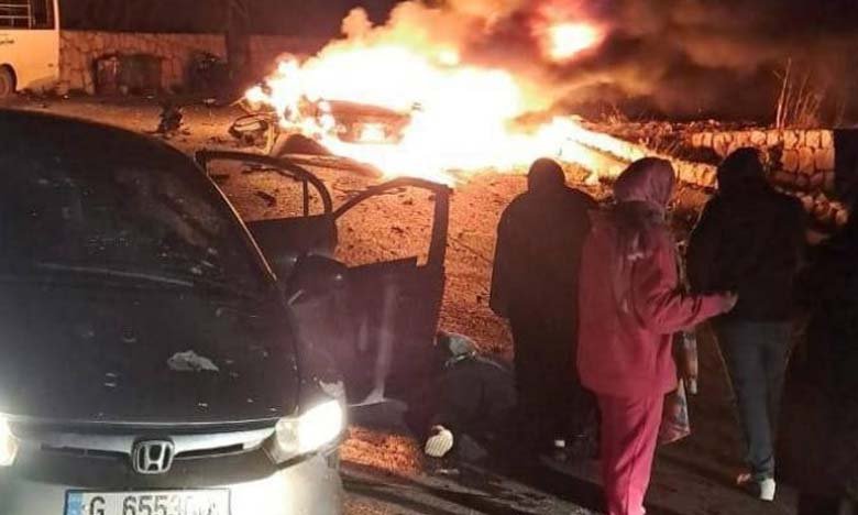 Southern Lebanon Israeli Attack on a Vehicle Kills Two Injures Four Women