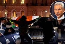 Khalistan Supporters Surrounded Jaishankars Car in London Tore Indian Flag